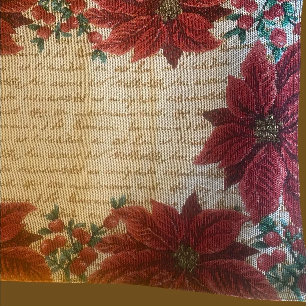 Festive Poinsettia Table Runner